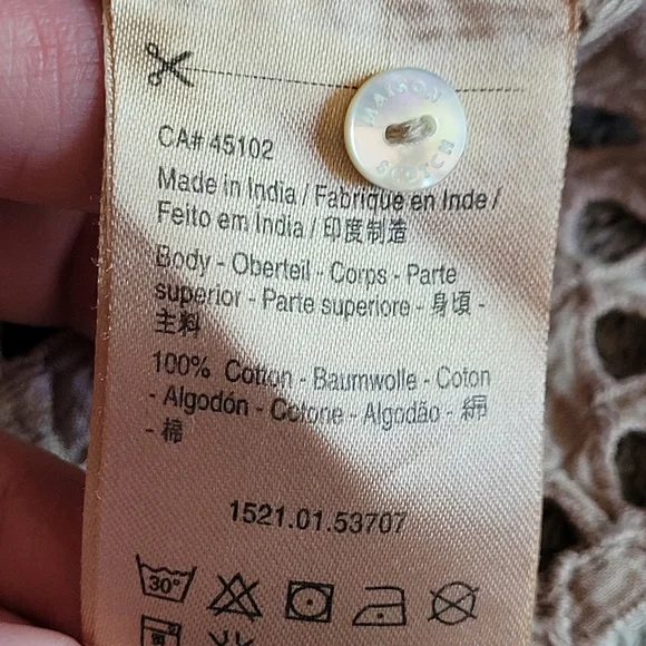 Maison Scotch short ruffle sleeve blouse size 1/small - Picture 10 of 12